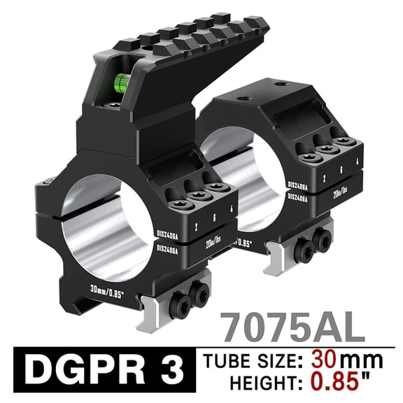 DISCOVERYOPT 7075 Aluminum Scope Rings Precision-Lapped With Bubble Level Mounts For Picatinny Rail