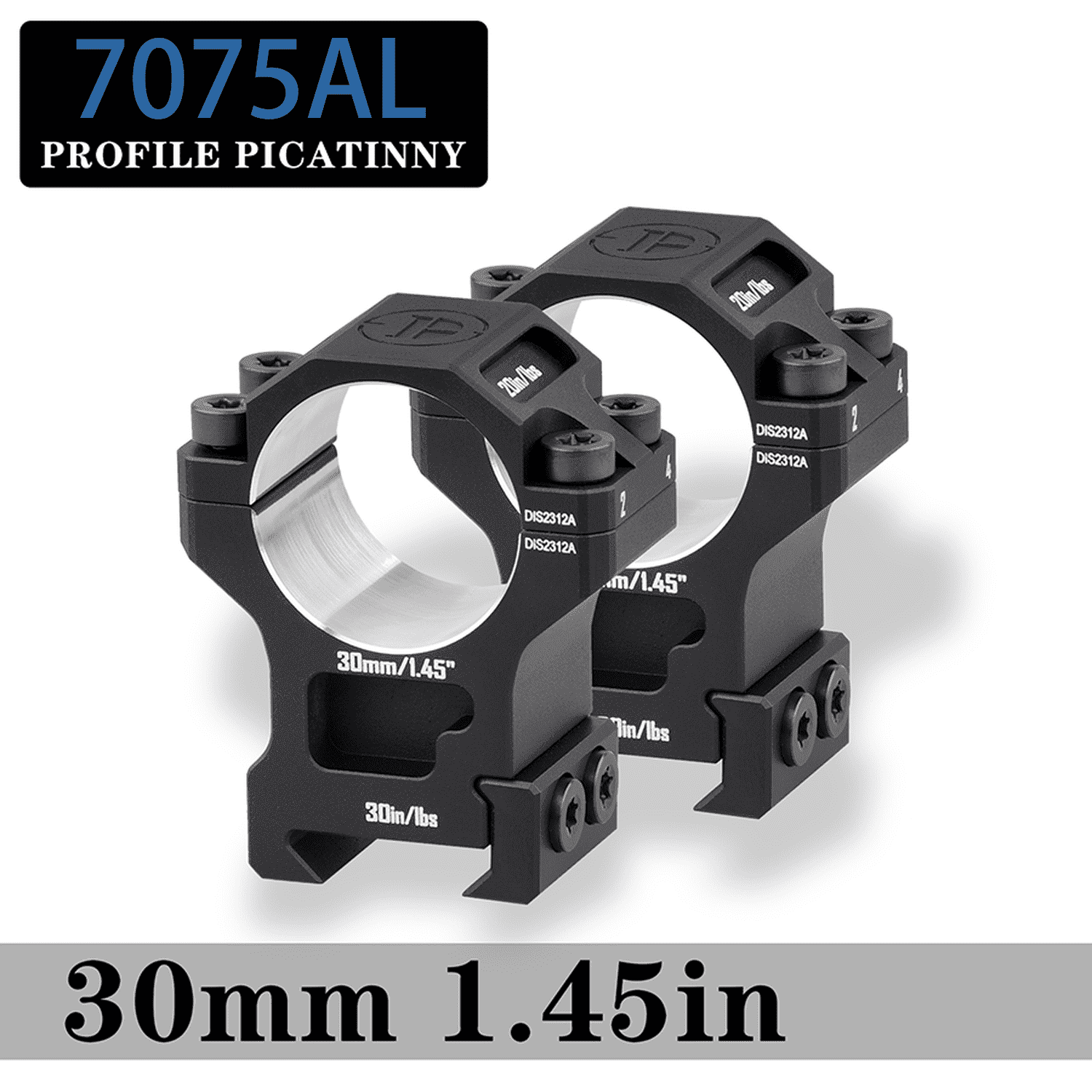 DISCOVERYOPT 7075 Series Aluminum Scope Rings 30MM Tube Fits 0.97/1.26 ...