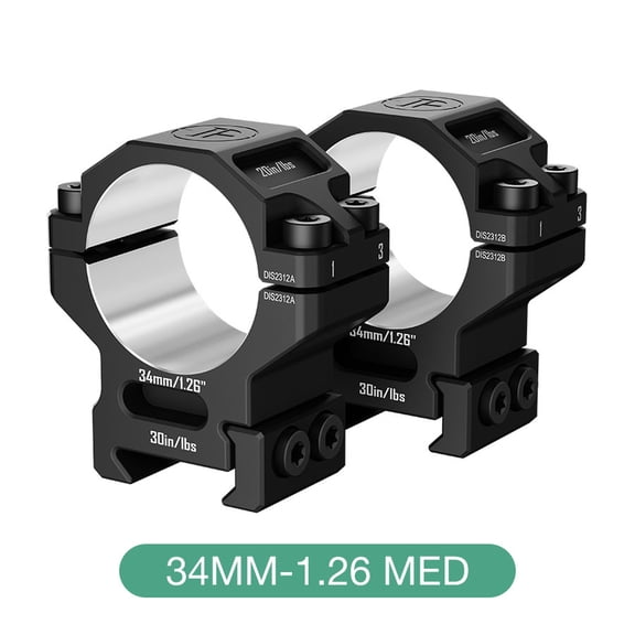 Discoveryopt 7075 Aluminum Scope Rings 34mm-1.26" Medium Precision Riflescope Mounts Picatinny Rail
