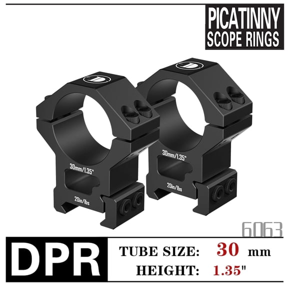 DISCOVERYOPT Aluminum Scope Rings Fit 30mm Tubes 1.35 Inch CNC Precision For Picatinny/Weaver Rails