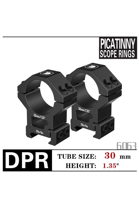 Rifle Scope Rings Fit 30mm Tubes – 1.35" High Precision Mounts for Picatinny, Weaver