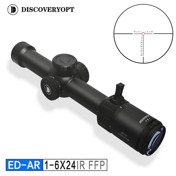 DISCOVERYOPT ED 1-6X24 Tactical Optics Riflescope Illumination Front Focus 30MM Tube MIL Adjustment