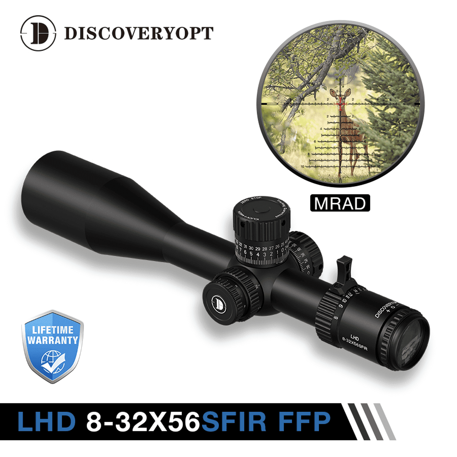 DISCOVERYOPT LHD 8-32X56 MIL Side Parallax Adjustment Front Focus