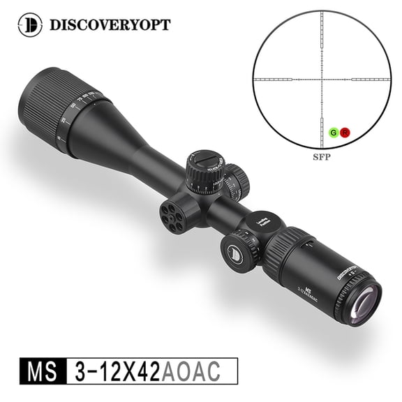 DISCOVERYOPT MS 3-12X42 Objective Lens Focus Riflescope Red Green 5-Stage Illumination 25.4MM Tube