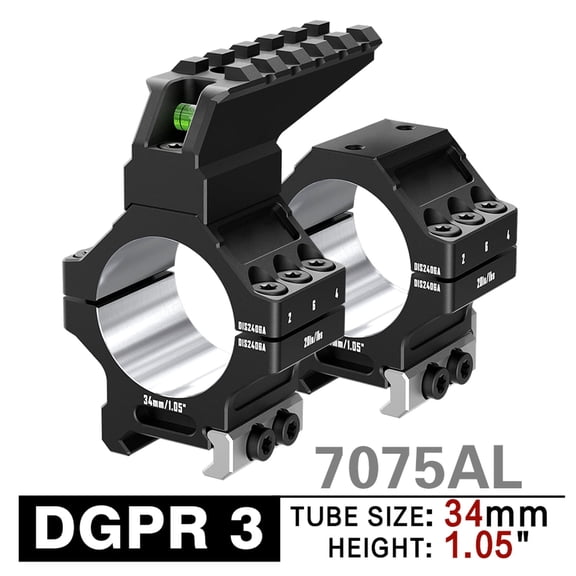 DISCOVERYOPT Scope Rings 7075 Aluminum Precision-Lapped With Bubble Level Mounts For Picatinny Rail