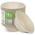 thumbnail image 1 of DISEN 100% Compostable Paper Bowls [16 oz.] – 150 Disposable Bowls Eco Friendly Sturdy Tree Free Alternative to Plastic or Paper Bowls | Ecovita, 1 of 8