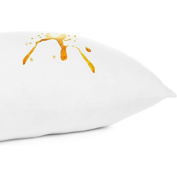 DISEN 100% Waterproof Pillow Covers Standard Size with Zipper (Set of 4), Pillow Protector, Pillow Cases, Protect Pillow from Liquid, 20 x 26 Inches, Encasement, White, Soft