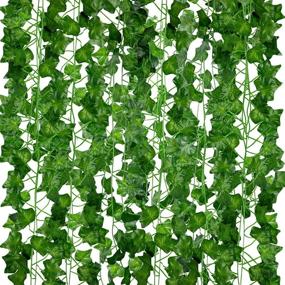 DISEN 12 Pack Artificial Ivy Vines, Fake Ivy Garland for Home Decor, Faux Hanging Plants for Indoor Outdoor Aesthetics Decoration