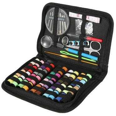 DISEN 128pcs Portable Travel Sewing Box Kit Needles Thread Stitching Kit DIY Sewing Supplies Premium Mini Sewing Accessories