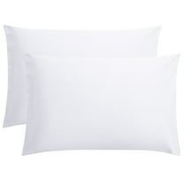 DISEN 1800 Count Double Brushed Microfiber Envelope Pillowcases Set of 2, Standard, 20" x 26", White