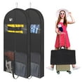thumbnail image 1 of DISEN 2 Pack 60'' Garment Bags for Travel, 4" Gusseted Foldable Garment Bags for Hanging Clothes, Heavy Duty Dress Suit Carrier Bag with Pockets, Waterproof Travel Garment Bags for Suit, Shirts, Coats, 1 of 6