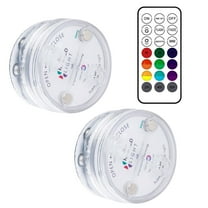 DISEN 2-Pack Submersible LED Lights with Magnets and Suction Cups - 13-LED Waterproof Lights for Pools and Ponds with Remote Control