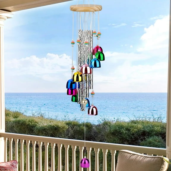 DISEN 22'' Colorful Wind Chime, Aluminum Tubes Wind Bell with 11 Bells for Home Garden Yard Patio Decor, Gift