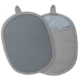thumbnail image 1 of DISEN 2pcs Silicone Pot Holders, Non-Slip Heat-Resistant Hot Pads for Kitchen Baking, Gray, 1 of 6