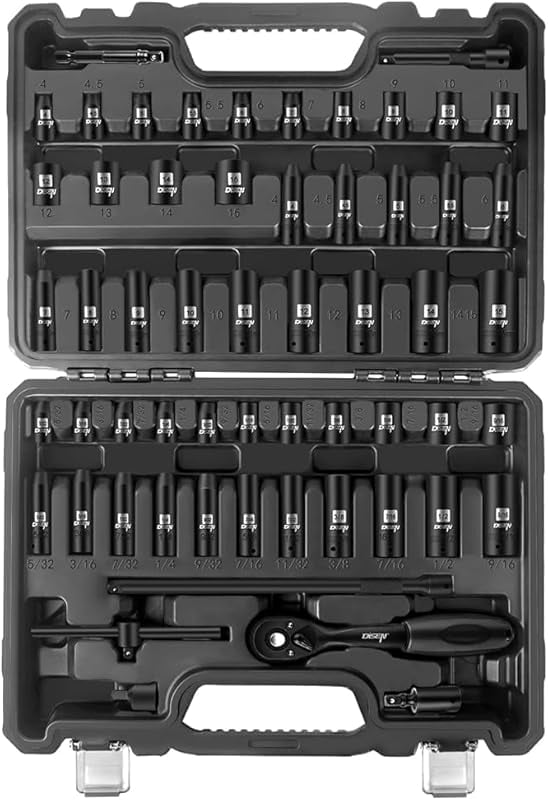 DISEN 32-Piece HEX Bit Socket Set, SAE & Metric Allen Wrench Socket Set ...