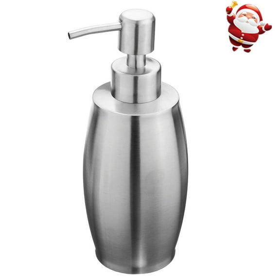 DISEN 350mL Refillable Liquid Soap Dispenser with Stainless Steel Pump,Brushed Nickel Soap Dispenser for Bathroom Kitchen Countertop Office