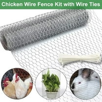 DISEN 39.37'' x 13.7'' Galvanized Chicken Wire Netting with Wire Ties