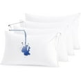 thumbnail image 1 of DISEN 4 Pack Zippered Waterproof King Pillow Protectors, Super Soft Quiet Zip Pillow Protectors, 20x36 Inches Jersey Pure White Waterproof Pillow Cases Covers, 1 of 9