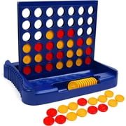 DISEN 4 in a Row, Board Games, Four in a Row Game, Travel Size Line Up 4, Classic Family Toy for Kids and Family for Fun (Blue, 9 Inch)
