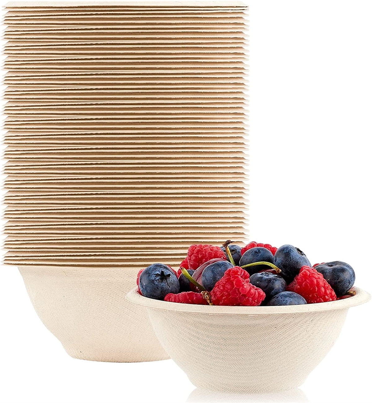 ECOLipak 150 Kompostierbare Schüsseln, 340 Ml – Aus Zuckerrohr-Bagasse, Mikrowellengeeignet, Plastikfrei