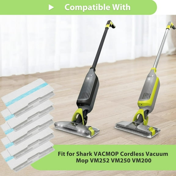 DISEN 5Pcs Cordless Hard Floor Vacuum Mop Replacement Pads Eco-friendly Highly Absorbent Disposable Mop Pads for Shark VM252