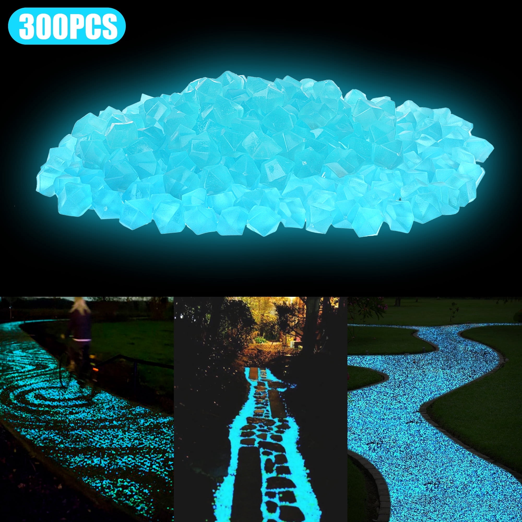 Moonlight Pebbles DISEN 600pcs Glow in The Dark Garden Pebbles Stones Rocks for Yard ...