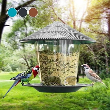 DISEN Bird Feeders for Outside, Bird Feeder, Wild Bird Seed for Outside Feeders, Squirrel Proof Birds Feeder and Garden Decoration Yard for Bird Watchers (Grey)