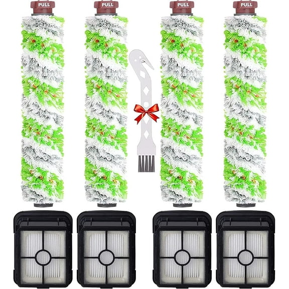 DISEN for Bissell CrossWave Vacuum Cleaner Replacement Parts 4 Pack 1868 Bissell CrossWave Multi-Surface Brush Rolls Tangle-Free + 4 Pack 1866 Replacement Vacuum Filters Compare Part