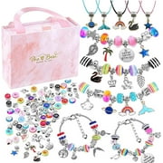 DISEN Charm Bracelet Making Kit for Girls, Kids' Jewelry Making Kits Jewelry Making Charms Bracelet Making Set with Bracelet Beads, Jewelry Charms and DIY Crafts with Gift Box 93 Pieces