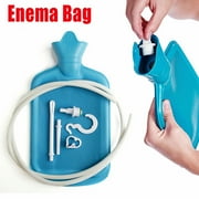 Home Enema Bag Douche Kit Hot Water Bottle Bag 2 Quart Capacity Reusable Blue New