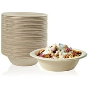 DISEN Compostable Disposable Paper Bowls, Nature, 12 oz, 200 Pack