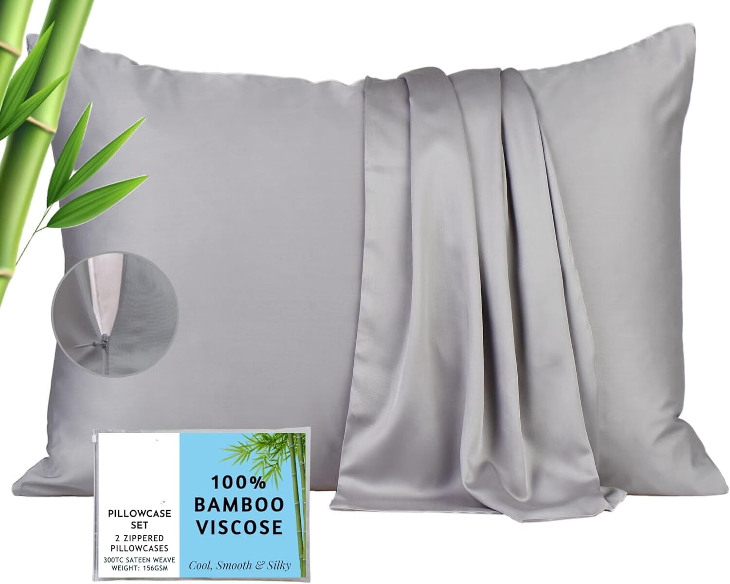 Dreamfit® DreamChill™ 2-Piece Sage Enhanced Bamboo™ King Pillow Case Set