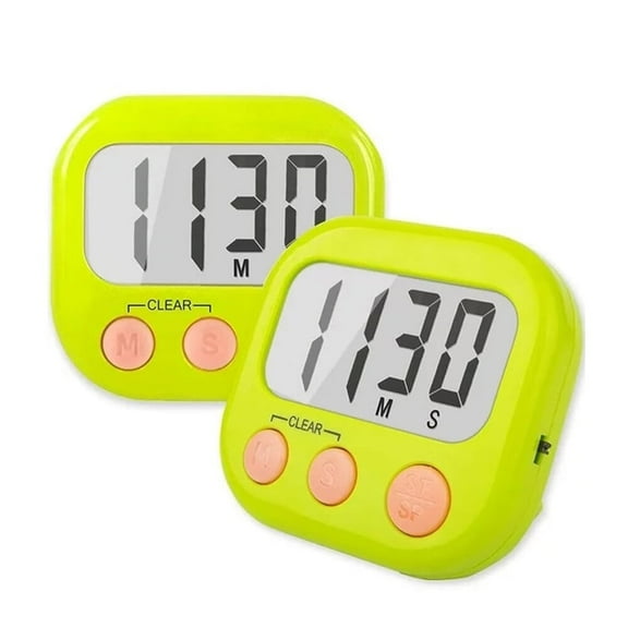 DISEN Digital Kitchen Timer - Big Digits, Loud Alarm, Magnetic Backing Stand, LCD Display Suitable for Kitchen, Study, Work, Exercise Training, Outdoor Activities (Green)