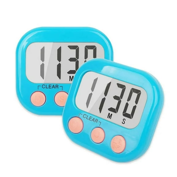 DISEN Digital Kitchen Timer - Big Digits, Loud Alarm, Magnetic Backing Stand, LCD Display Suitable for Kitchen, Study, Work, Exercise Training, Outdoor Activities (Blue)