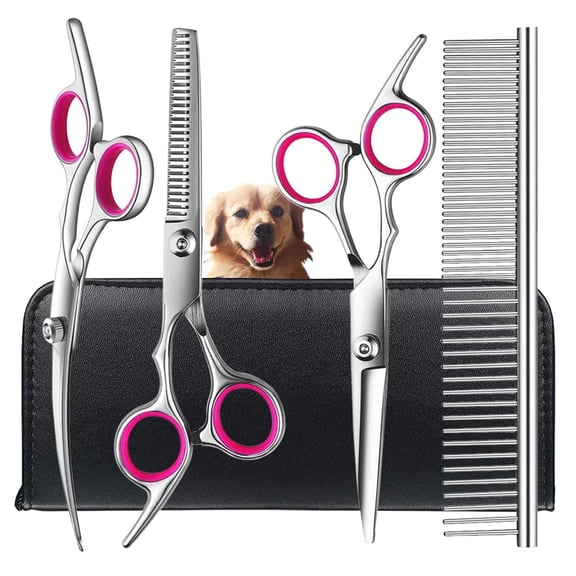 DISEN Dog Grooming Scissors Kit, Stainless Steel Professional Dog Grooming Shears Set