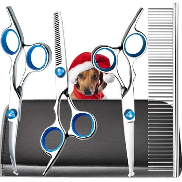 DISEN Dog Grooming Scissors with Safety Round Tips, Professional 5 in 1 Dog Grooming Kit, Dog Scissors for Grooming Sharp and Durable, DGS001