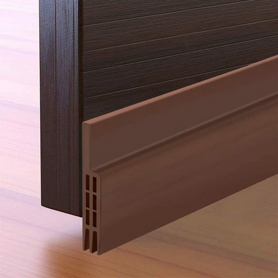 Door Draft Stopper Under Door Seal for Exterior/Interior Doors,Door Sweep,Soundproof Door Bottom Weather Stripping,2 Inch W x 39 Inch L,Brown