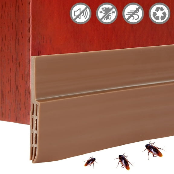 DISEN Door Draft Stopper Under Door Seal for Door Sweep Strip Soundproof Door Bottom Weather Stripping,Brown