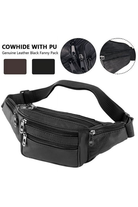 Genuine Leather Waist Fanny Pack Belt Bag Pouch Travel Hip Purse Men Women