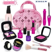 DISEN Girls Toys - Perfect Play Kit for Girls and Teens, Pink Kids Toys for 3 4 5 6 7 8 Year Old Girls, Kids Makeup Kit for Girl with Cosmetic Bag