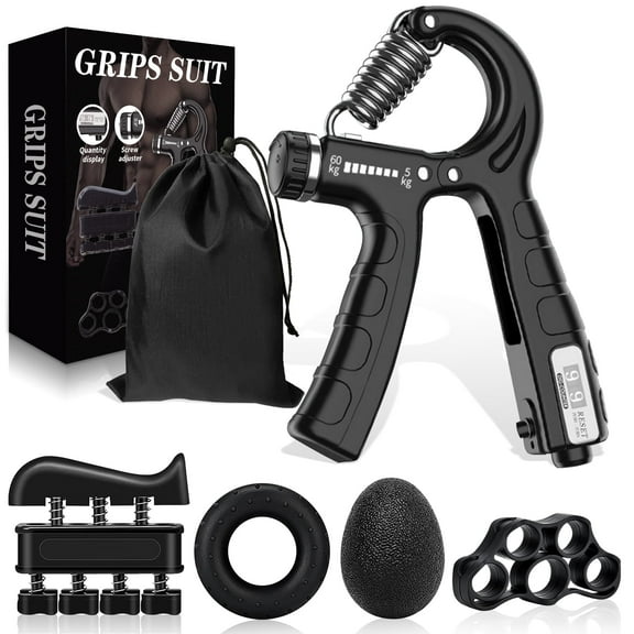 DISEN Hand Grip Strengthener 5-in-1, Adjustable Forearm Grip Strength Trainer for Finger Wrist