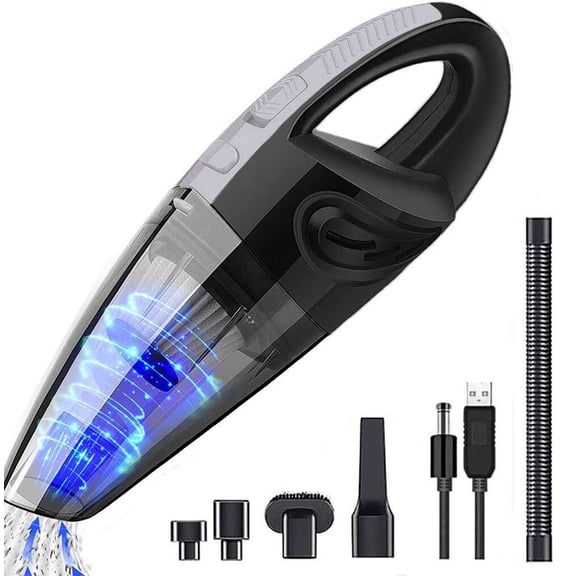 DISEN Handheld Vacuum Cleaner, Cordless Rechargeable Lightweight Portable Vacuum Cleaner with Powerful Cyclonic Suction for Car, Wet Dry, Pet Hair, Home Use (Black)
