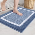 thumbnail image 1 of DISEN Light Blue Bathroom Rugs - Absorbent, Non Slip, Soft, Washable, Quick Dry, 16"x24" Small Blue and White Bath Mats for Bathroom, Microfiber Shower Mat Bath Rug Bathroom Carpet, 1 of 7