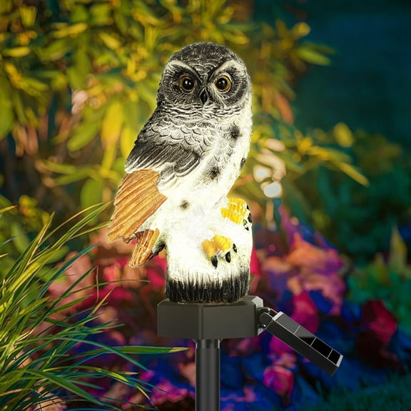 DISEN Owl Solar Light, Waterproof LED Garden Solar Stake Light for Outdoor Yard, Patio, Lawn, Pathway, Warm Yellow