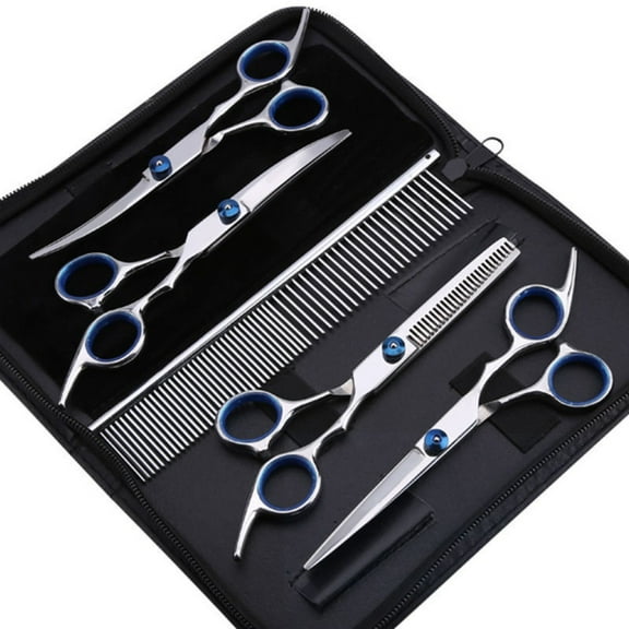 DISEN Pet Tools Thinning Professional Cutting Hair Stainless Steel Scissors Set Pet Grooming Straight Curved