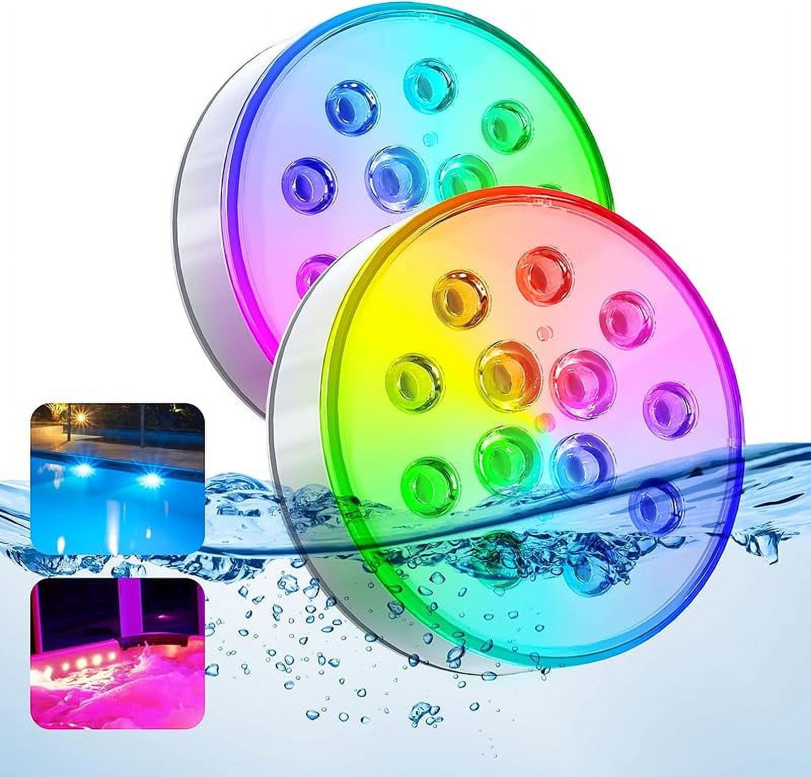 DISEN Pool Lights, Upgraded Rechargeable Submersible LED Lights with ...
