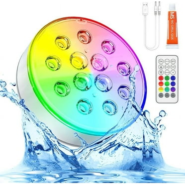 DISEN Pool Lights, Upgraded Rechargeable Submersible LED Lights with Remote IP68 Waterproof 16 Colors Hot Tub Underwater Pool Lights for Above Ground Inground Pool, Bath, Party, Vase 2 Pack