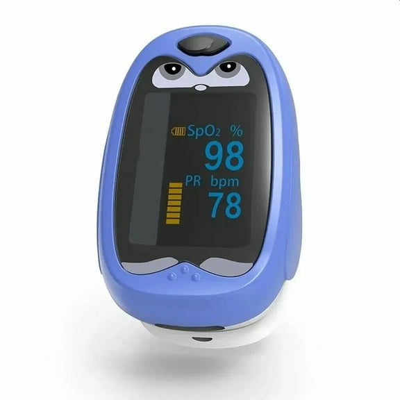 Pulse Oximeter,Rechargeable Kids Pulse Oximeter Oxygen,Monitor Fingertip Pulse Oximeter Fingertip with Charging Cable,Oximetro with Lanyard(Blue)