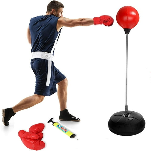 DISEN Punching Bag with Stand , Adjustable Height Free Standing Boxing Reflex Bag, Ideal for Reflex Speed Training, Fitness,Punching and Muscle Building