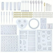 GYDEK Resin Molds, 229pcs Silicone Resin Casting Molds and Tools Kit for DIY Jewelry Resin Craft Making, Epoxy Resin Making Kit for Resin Casting Beginner